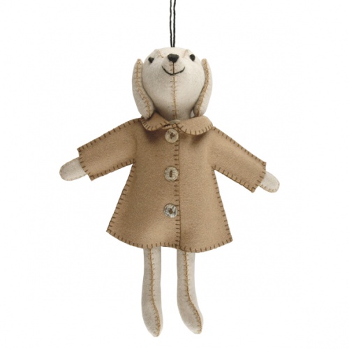 ''Eric'' Hand Made Felt Dog in Jacket by East of India